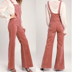Black Label Blush Corduroy Overalls